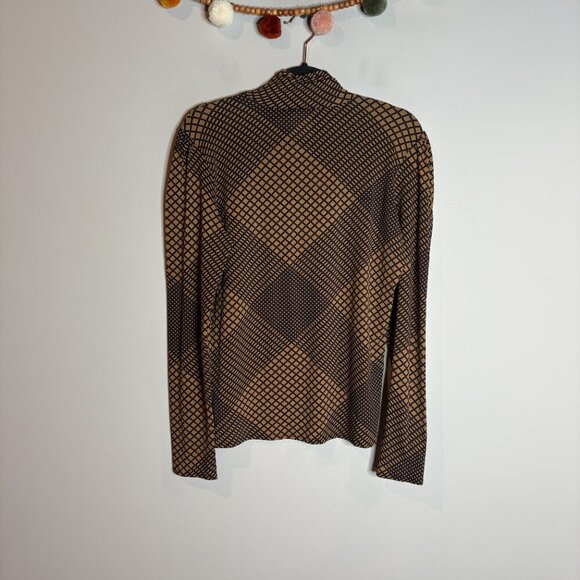 Marc Cain stretchy patterned abstract mock neck top - Picture 2 of 5